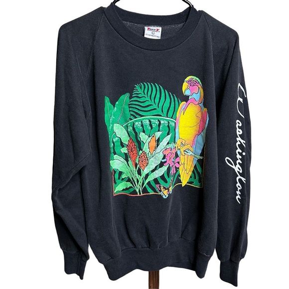 VTG 1990 Parrot Crewneck Made In USA Large - Picture 1 of 4